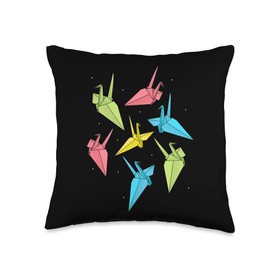 Paper Cranes Japanese Culture Paper Folding Art Origami Throw Pillow