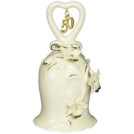 Appletree Design 50th Anniversary Ivory Orchid Bell, 5-Inch Tall, Includes Clapper