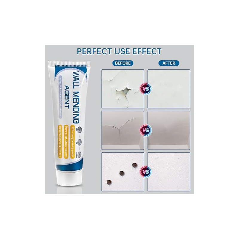 2 Pack Drywall Repair Kit,Wall Mending Agent with Scraper,Drywall Patch