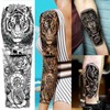 20 Sheets Extra Large Tiger Full Arm Temporary Tattoos For