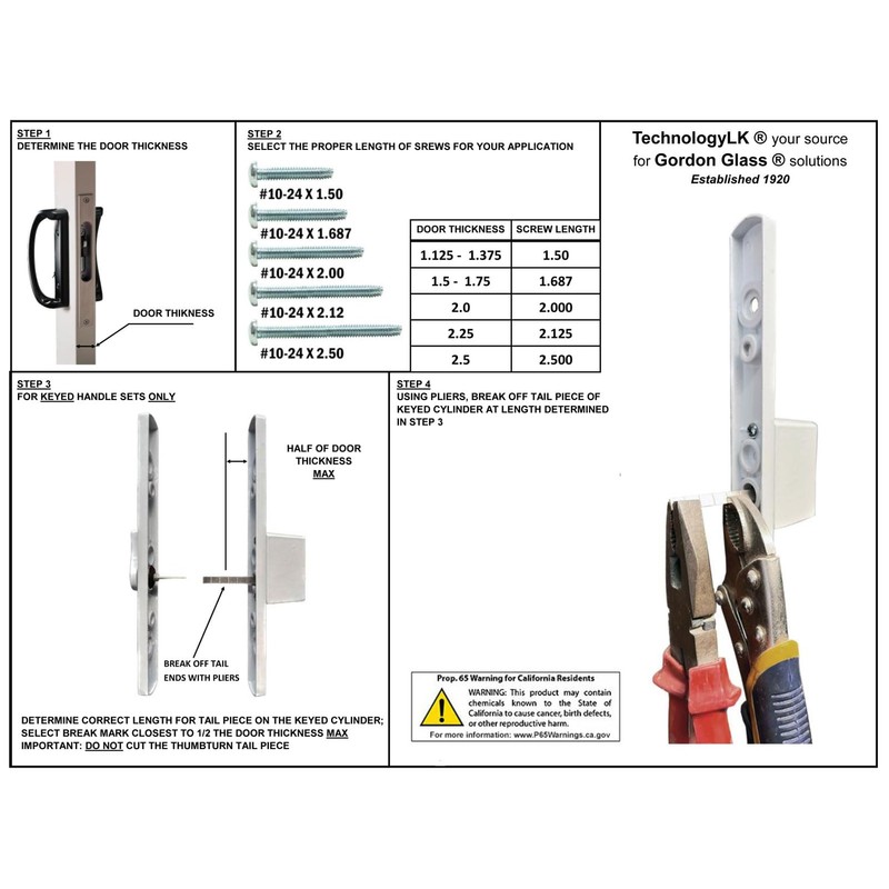 Sliding Glass Patio Door Handle Set, Mortise Type, B-Position, Off