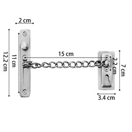 Baoswi 2 Pack Door Chain Lock, Stainless Steel Door Latch with Spring Anti-Theft Press Lock, Security Child Locks for Doors, Chain Lock for Front Door, Chain Door Guard Lock for Bedroom, Home, Hotel