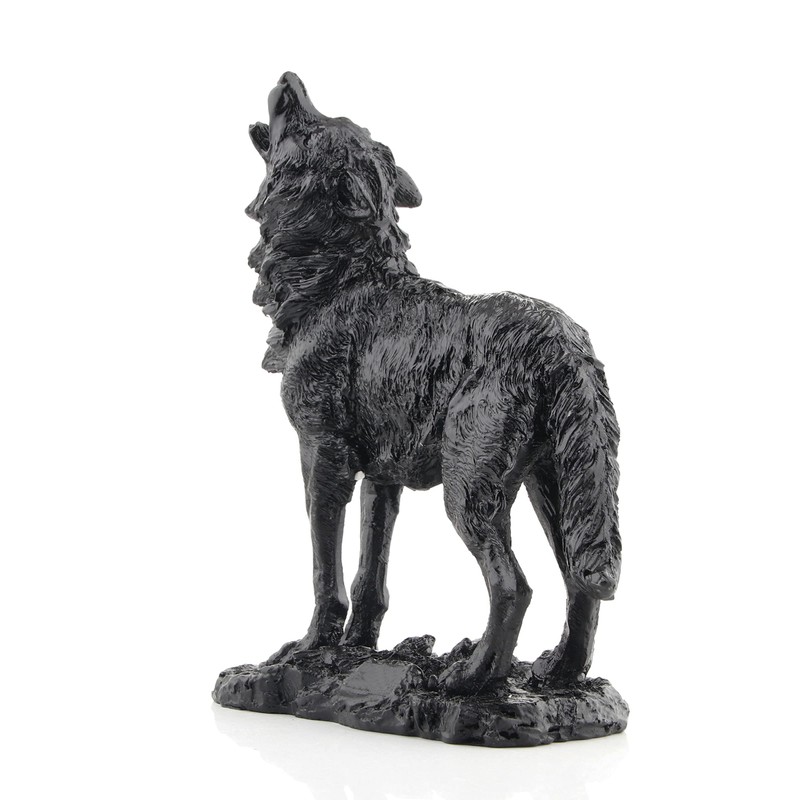 Wisifayardin Estatua y figura de lobo aullador negro para decoración