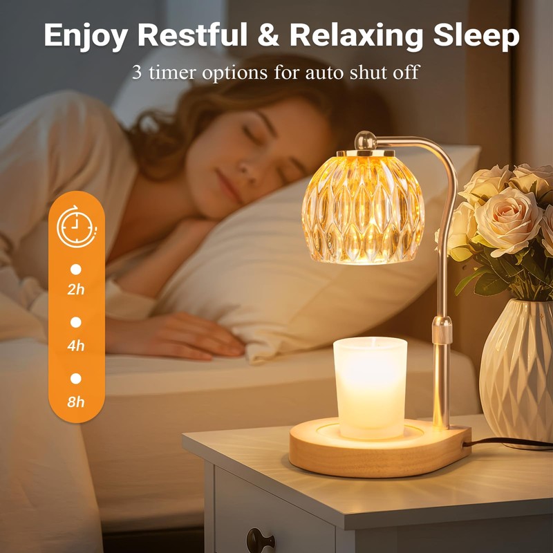 YDDQR Candle Warmer Lamp with Timer Dimmer Adjustable Height, Gift