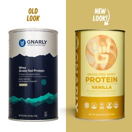 Gnarly Nutrition Vanilla Protein Powder – NSF Sport Certified – 25g Protein, Muscle Repair – Grass Fed Whey Powder, Smooth Taste – Vanilla, 32 oz