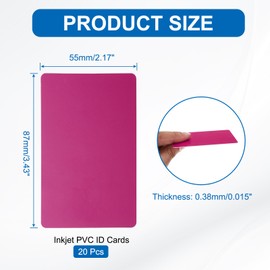 PATIKIL 20Pcs Inkjet PVC ID Cards, 30Mil Smooth Blank Inkjet Printable Card Graphic Quality Waterproof Double Side Printing for Inkjet Printers Badge Business, Pink