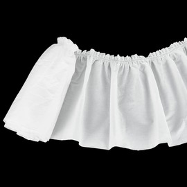 FINGERINSPIRE 2 Yards Ghost White Cotton Pleated Ribbon 9-3/4 inch Wide Ruffled Wave Edge Ribbon Pleated Lace Trimming Ruffled Lace Ribbon for Wedding Dress Gown Decoration Clothes Accessories