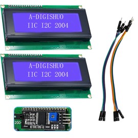 A-DIGISHUO 2pcs IIC I2C 2004 LCD Module 20x04 LCD Screen Module Display for Arduino Raspberry Pi (2Pcs 2004 LCD)