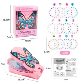 Vxcbad Hair Bedazzler Kit with 180 Sparkling Rhinestones, Hair Accessories, Sparkling Rhinestone Kit, Hair Braiding Machine for Kids, Girls Birthday Gift, Glitter Gifts