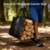 30 Inch Firewood Rack with Log Carrier Bag, Outdoor Indoor