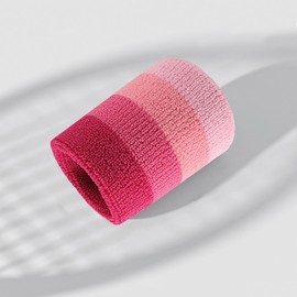Namolit Sports Wristbands Nylon Sweatband Breathable Wrist Sweat Bands for Tennis Soccer Basketball Pink