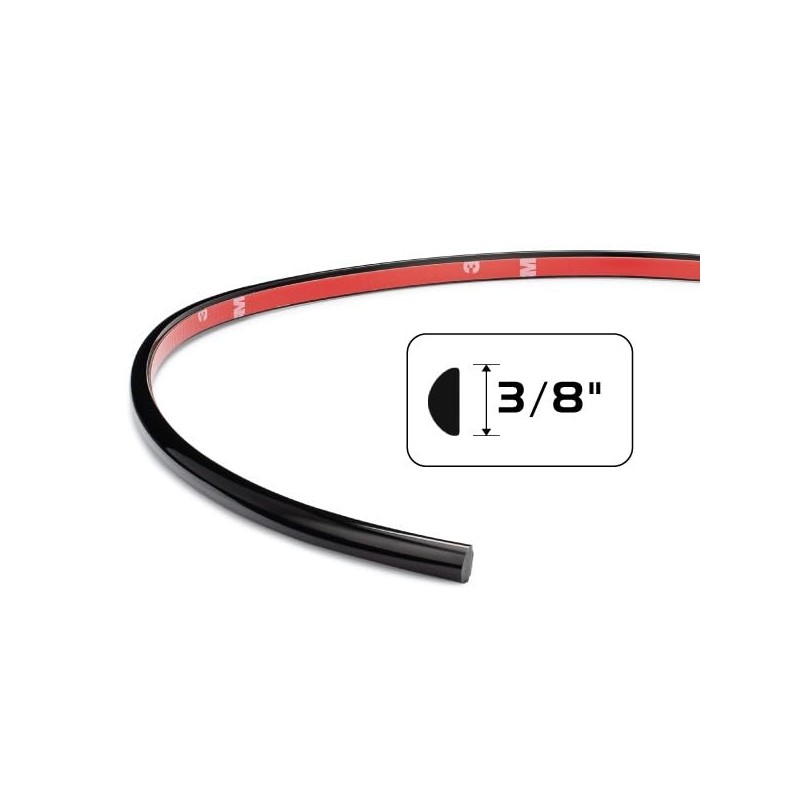 3/8” Half Round Wheel Well Molding (20 Feet) (Black)