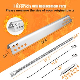 Hisencn Grill Replacement Parts for Charbroil Performance 463625217 463673519 463625219 463673517 463673017 463347519 463244819, G470-5200-W1 Burner G470-0004-W1A Heat Plates and Cooking Grates