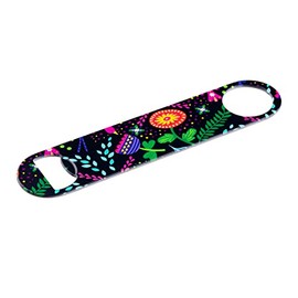 Flower Pattern Powder Coated Steel Bottle Opener