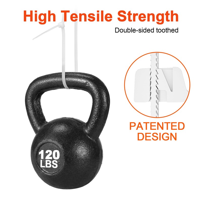18 Inch Zip Ties Double Sided Toothed,120 LBS Tensile Strength