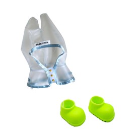 Aekejavv 2-Piece Clothes - Clothes for Doll Outfit,Chic Style Set for 17cm Dolls - Raincoat (Green