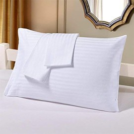 Trend Bedding Mart Oversize Pillow Case Extra Large Fits Even The Fluffiest Pillows Including The Pancake Pillow Extra Tall Pillowcase Luxury 100% Egyptian Cotton 600 Thread Count (King, White Stripe)