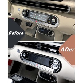 Cnaurda Carbon Fiber Style Car Center Console Air Condition Panel Cover Central AC Switch Button Frame Trim Cover Compatible with Genesis GV60 Accessories