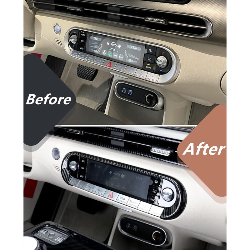 Cnaurda Carbon Fiber Style Car Center Console Air Condition Panel