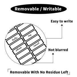 STARLIBOO Removable Freezer Labels, Blank Freezer Labels for Food Containers, 1x3 Inch Freezer Stickers, Freezer Labels to Write on/Waterproof Labels/Easy Peel Off (Black Border,240 Labels)