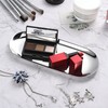 Bidponds Silver Oval Vanity Tray, Stainless Steel Bathroom Tray