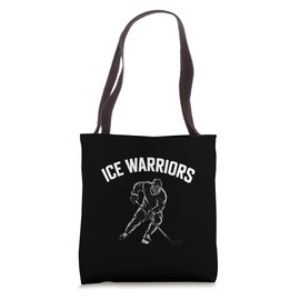 Ice Warriors Hockey Player Skating Sports Team Tote Bag