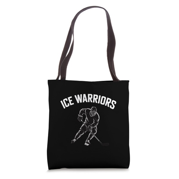 Ice Warriors Hockey Player Skating Sports Team Tote Bag