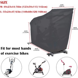 Ucare Exercise Bike Cover Dustproof Waterproof Upright Indoor Recumbant Stationary Exercise Bikes Covers Replacement for Peloton/Spinning/Nordic Track Cycle (M: 48x23x44/ 56in(123x58x113/ 142cm))