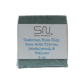 Seoul Naturals Cambrian Blue Clay Soap, Citrus, Sandalwood, and Vetiver, 5 oz