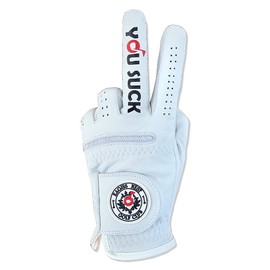 You Suck Funny Golf Glove - Premium 100% Cabretta Leather Shocker Golf Gloves Golf Attire and Essentials for Men Fun Golfer Gag Gift Right Left Hand