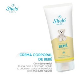 Sheló NABEL Crema Corporal de Bebé, con Sábila y Miel, Extractos Naturales, 250 ml
