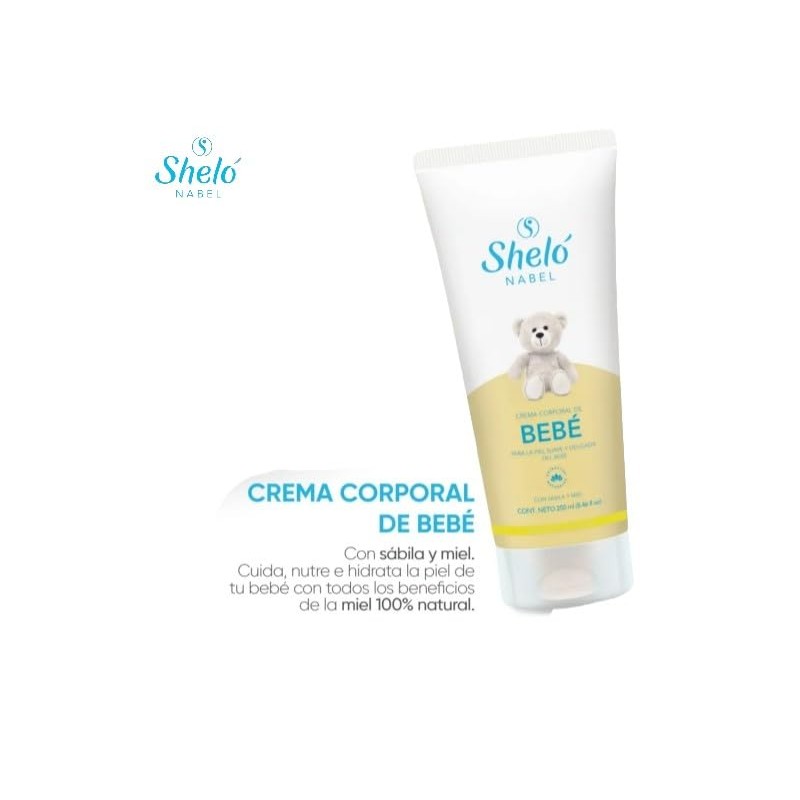 Sheló NABEL Crema Corporal de Bebé, con Sábila y Miel,