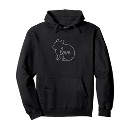 Hamster Love Line Art Cute Small Pet Animal Hamster Lover Pullover Hoodie
