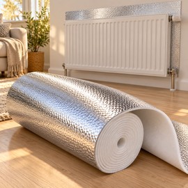 Radiator Reflective Film Wall Insulation Foil – 5m x 50cm 3mm Thermal Insulation Roll for Behind Radiators and Home Heating