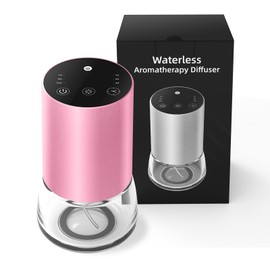 Waterless Essential Oil Diffuser 100ML Large Capacity Battery Operated Cordless Aromatherapy Diffuser with Timing & 3 Mist Levels car Diffuser 7 Colour Led Lights (Pink)