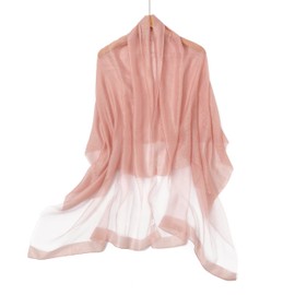 STARWHISPER Women's Gold Trim Silk Scarf Shawl Wrap - Elegant Accessory for Evening Dress - Gift Packaged (NX-PINK)