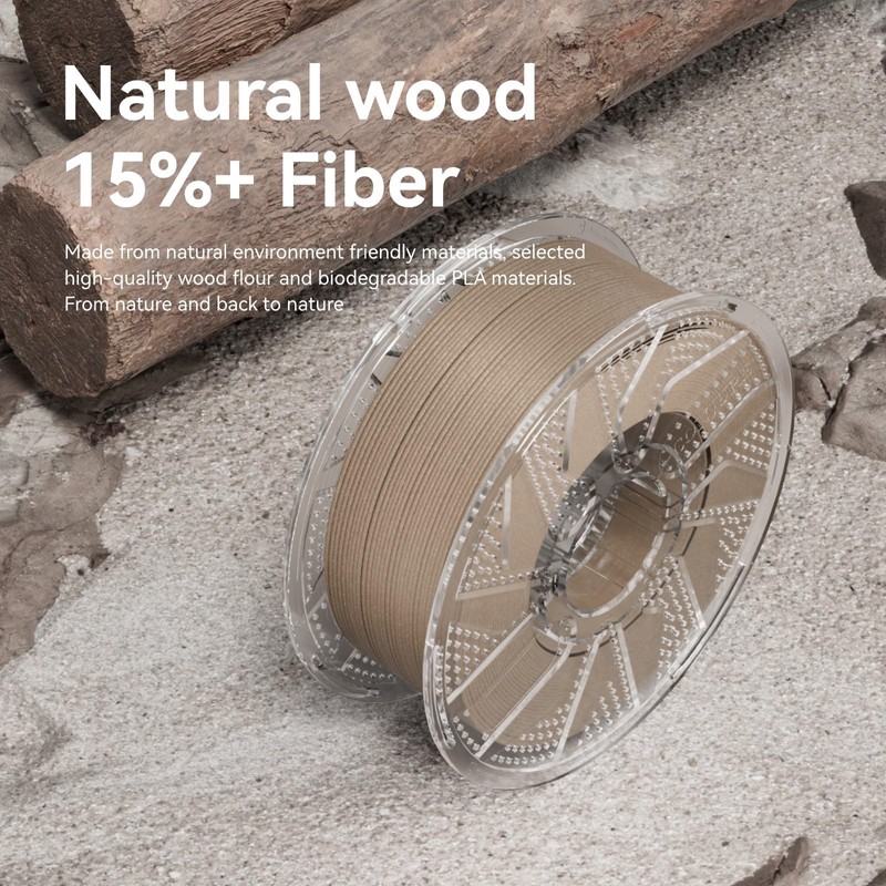 Chitu Systems Wood PLA Filament 1.75mm, 2KG Spool (4.4lbs), Dimensional