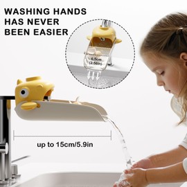 Faucet Extender for Toddlers - 1 Pack Universal Sink Handle Extender, Helps Children Reach Faucet Easily, Prevents Splashing, Ideal for Bathroom & Kitchen Use (Yellow)
