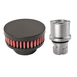 CFM Performance Baffled Billet Valve Cover Breather compatible with 2015-2023 Dodge Charger SRT Hellcat 6.2 (Textured Black)