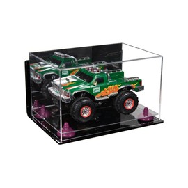 Better Display Cases Acrylic Versatile Display Case - Medium Rectangle Box with Mirror Case, Purple Risers, Wall Mount and Clear Base 12" x 8.25" x 7.25" (A018/V40)