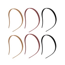 Pack of 6 Comfortable Plastic Headbands with Teeth, No Pressure Headbands, Fashion Skinny Headbands, Non-Slip for Women and Girls with Glasses (Black, Light Brown, Matte Orange)