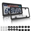OKLPF Tinted License Plate Protector Cover with Black License Plate Frames Holder Combo Set,Smoked Bubble Design Covers License Plate Hider Shield Screws Included, 2 Pack, Clear