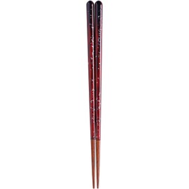 Kawai 108308 Chopsticks, Mother of Pearl Stardust, Red, Size: Approx. 8.3 inches (21 cm)
