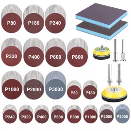 NSIoutlet 160pcs Sanding Discs Set 2/3" 80-3000 Grit Sandpapers Backup Pads for Drill