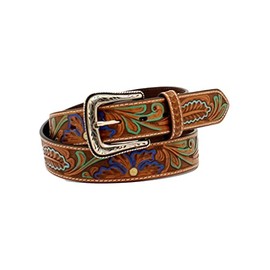 Nocona Men's Floral Tooled Belt, Size 44, Brown