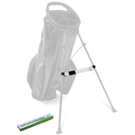 BIG TEETH Golf Stand Bag Leg Tether Strap Adjustable Length Magictape White PU Leather