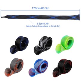 Yontree 6 Pack Fishing Rod Sleeve, Fishing Rod Cover Braided Mesh Rod Sleeves Socks, Fishing Pole Sleeve for Spinning/Casting/Sea/Fly Fishing Rod