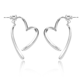 ASH'S CHOICE Silver Heart Hoop Earrings For Women, Hypoallergenic 925 Sterling Silver Heart Shap Earrings Lightweight Small Cute Hoop Earrings Open Heart Dangle Earrings for Women