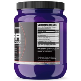 Ultimate Nutrition Flavored BCAA Powder - Caffeine Free with 3g Leucine 1.5g Valine 1.5g Isoleucine - Post Workout Amino Acid Supplement, Lemon Lime, 30 Servings