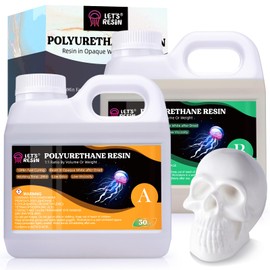 LET'S RESIN Polyurethane Resin, 60oz 2 Part Casting Resin, Fast Cured Resin within 10 Minutes, Ultra Low Viscosity & Low Odor Pourable Liquid Plastic for Casting Models, Prototypes & Other Resin Craft